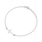 Silver Bracelet - Sideway Cross