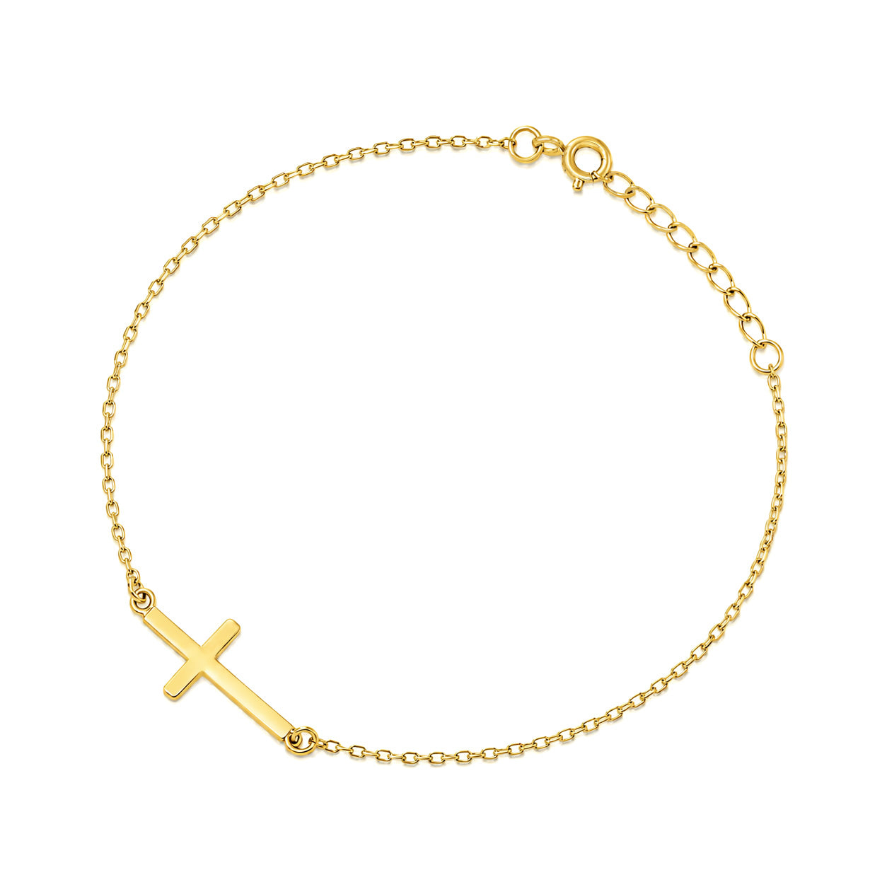 Silver Bracelet - Sideway Cross