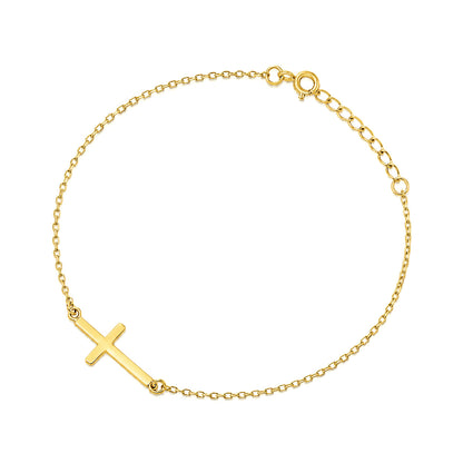 Silver Bracelet - Sideway Cross