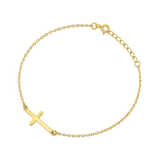 Silver Bracelet - Sideway Cross