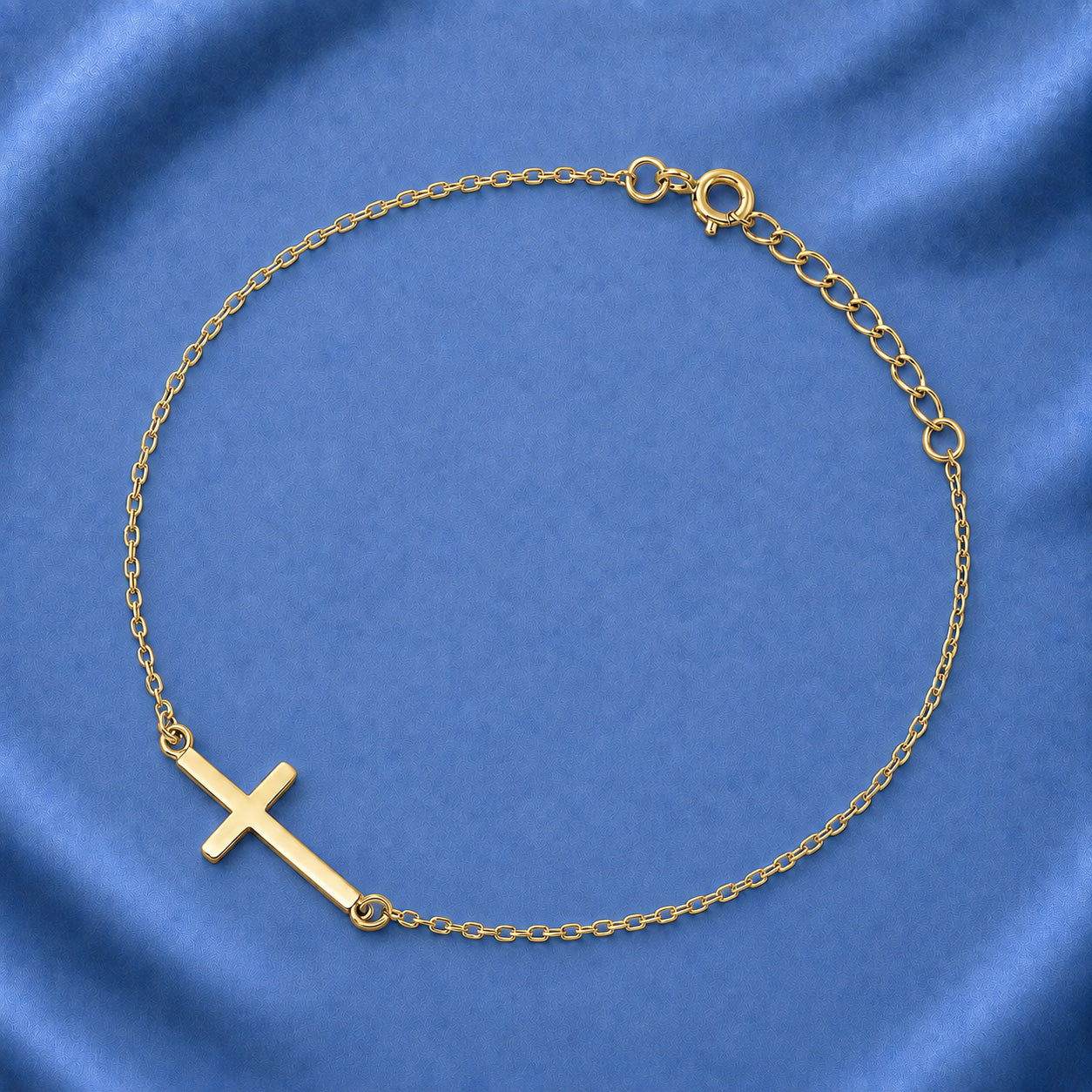 Silver Bracelet - Sideway Cross