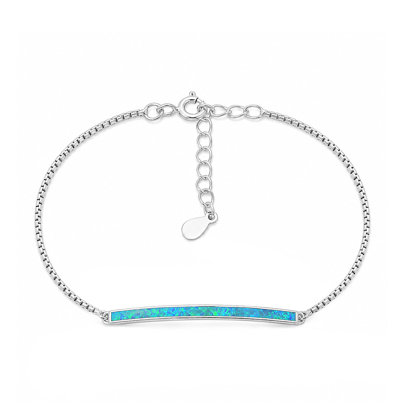 Silver Lab Opal Bracelet - Bar Bracelet
