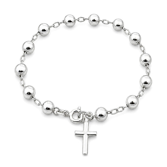 Silver Rosary Bracelet - 6 mm