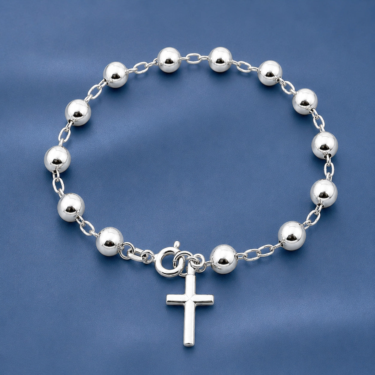 Silver Rosary Bracelet - 6 mm