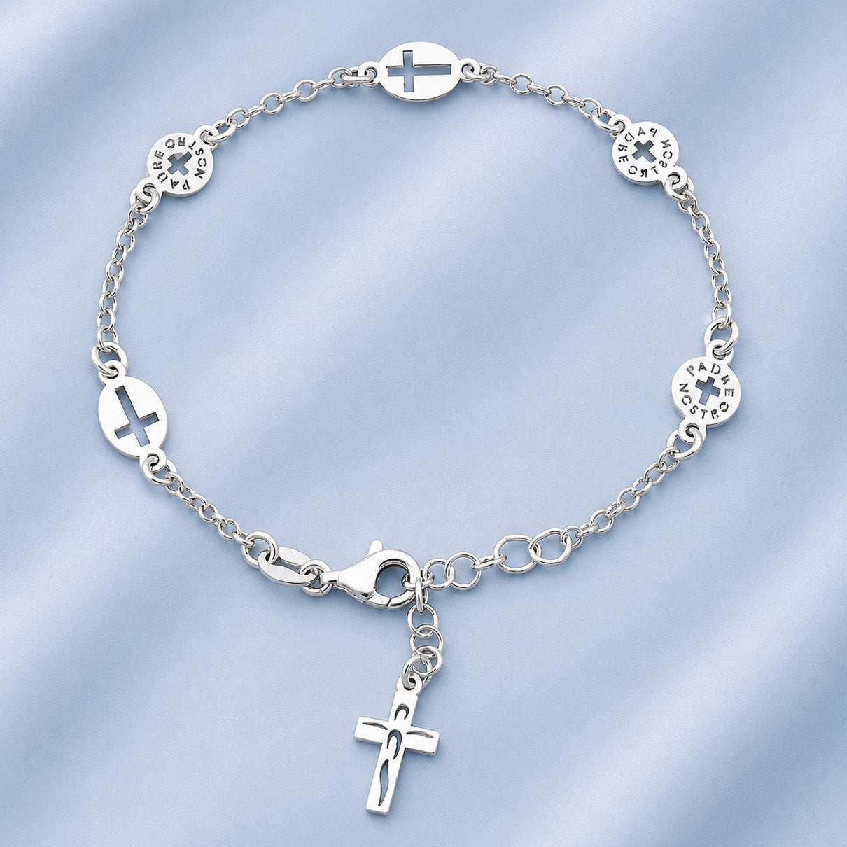 Silver Rosary Bracelet