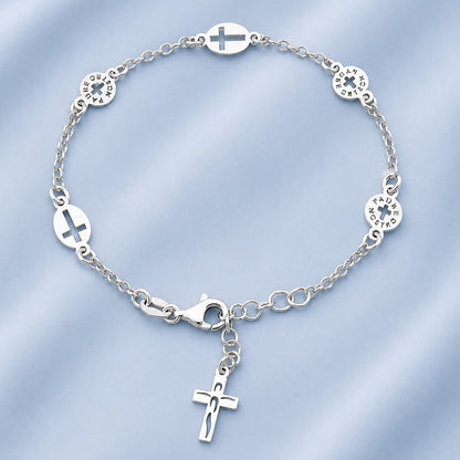 Silver Rosary Bracelet
