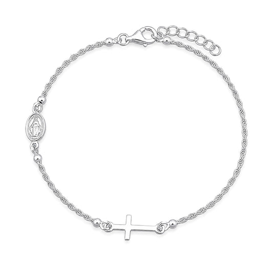 Silver Rosary Bracelet