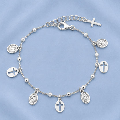 Silver Rosary Bracelet
