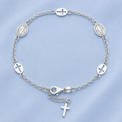 Silver Rosary Bracelet