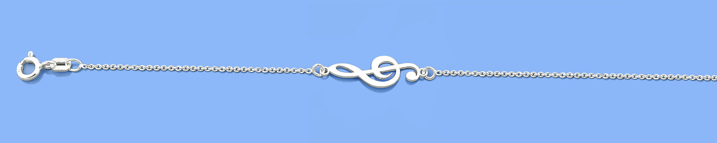 Silver Italian Bracelet - Music Note