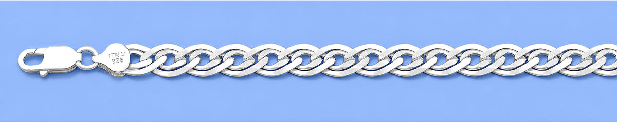 Silver Italian Double Link Bracelet - 9mm