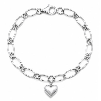 Silver Bracelet - Puff Heart
