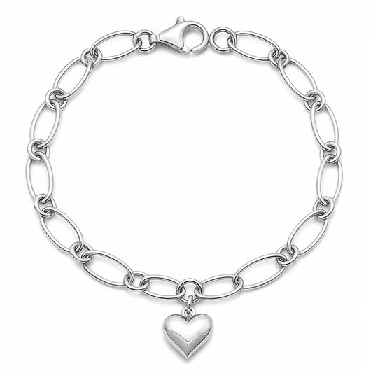 Silver Bracelet - Puff Heart