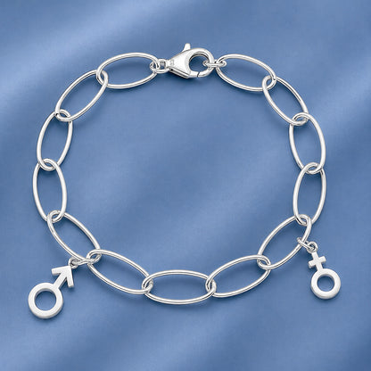 Silver Bracelet - Male & Female Symbol