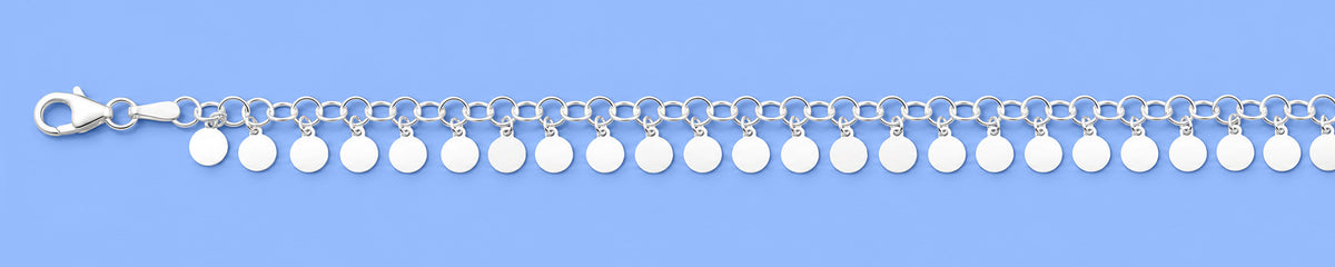 Silver Disc Charm Bracelet