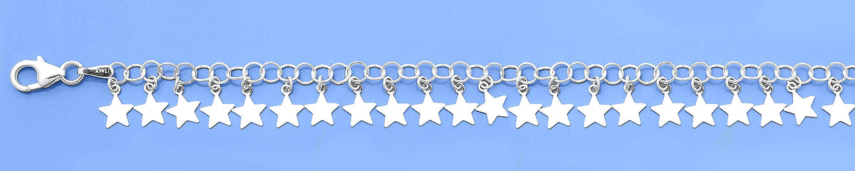 Silver Charm Bracelet - Stars
