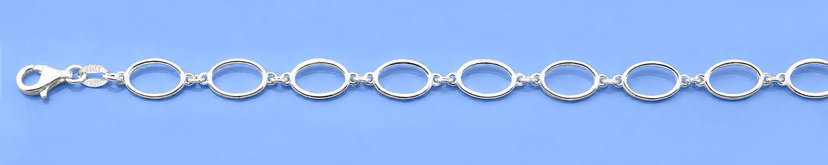 Silver Oval Link Bracelet