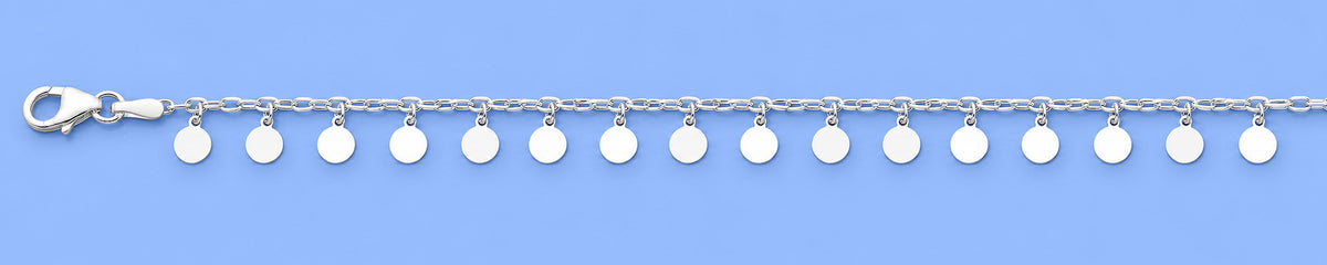 Silver Disc Charm Bracelet