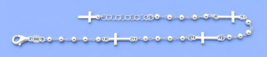 Silver Rosary Cross Bracet