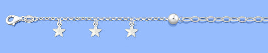Silver Charm Bracelet - Stars