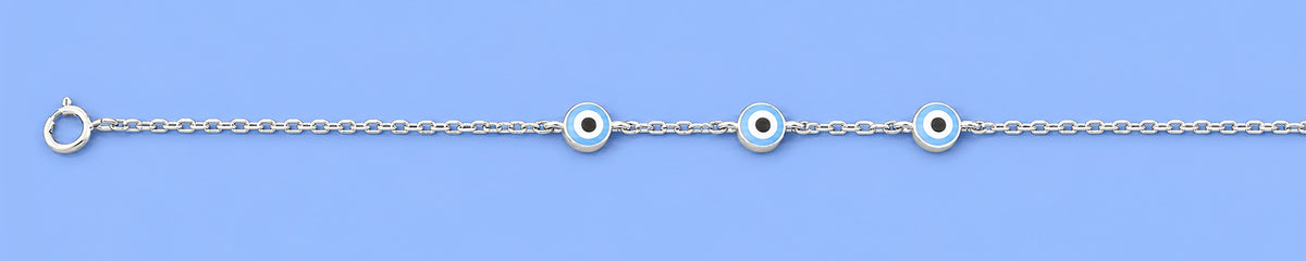 Silver CZ Bracelet - Evil Eye