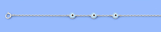 Silver CZ Bracelet - Evil Eye