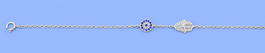 Silver CZ Bracelet - Hamsa