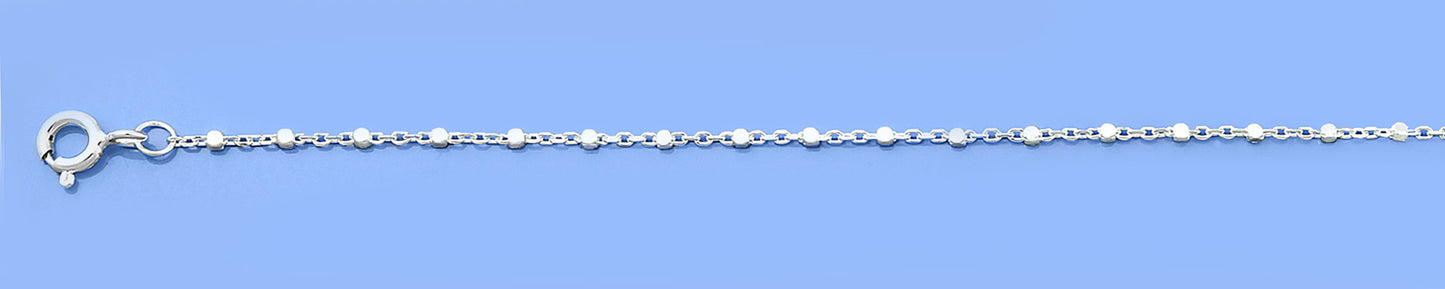 Silver link Bracelet with Station Beads