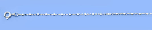 Silver link Bracelet with Station Beads