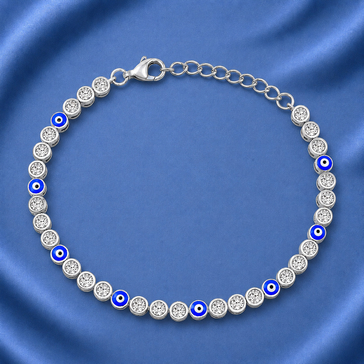 Silver CZ Bracelet - Evil Eye
