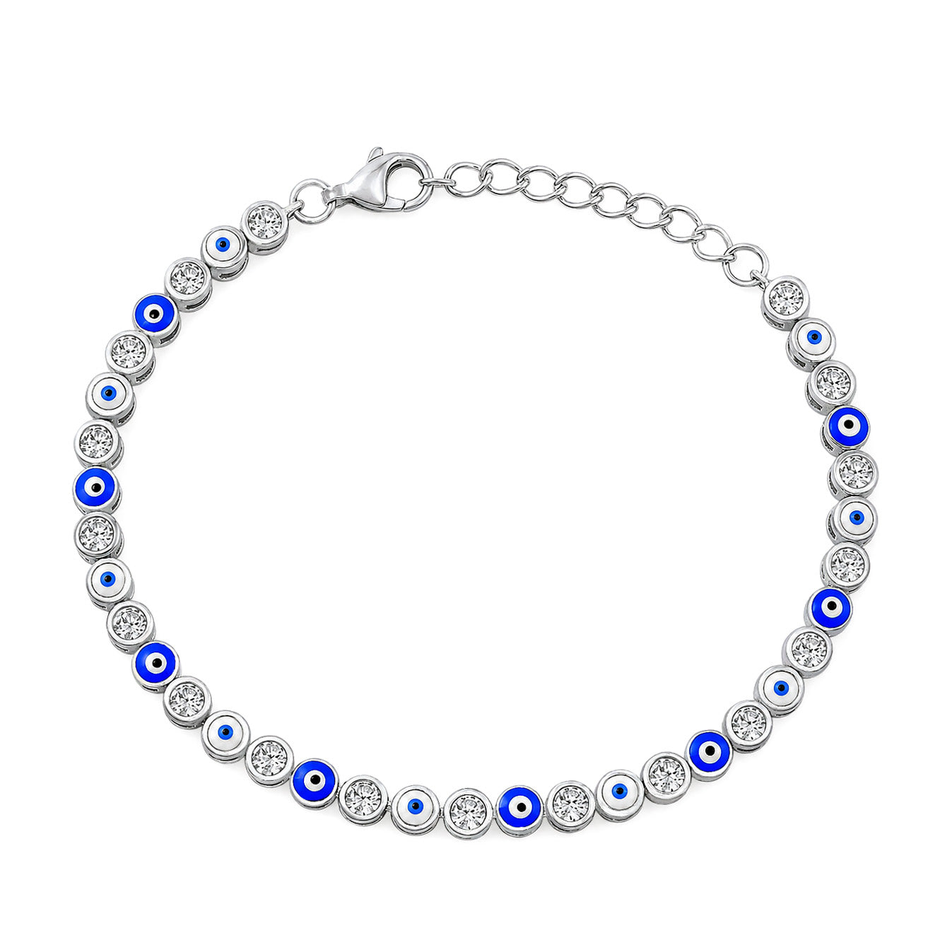 Silver CZ Bracelet - Evil Eye