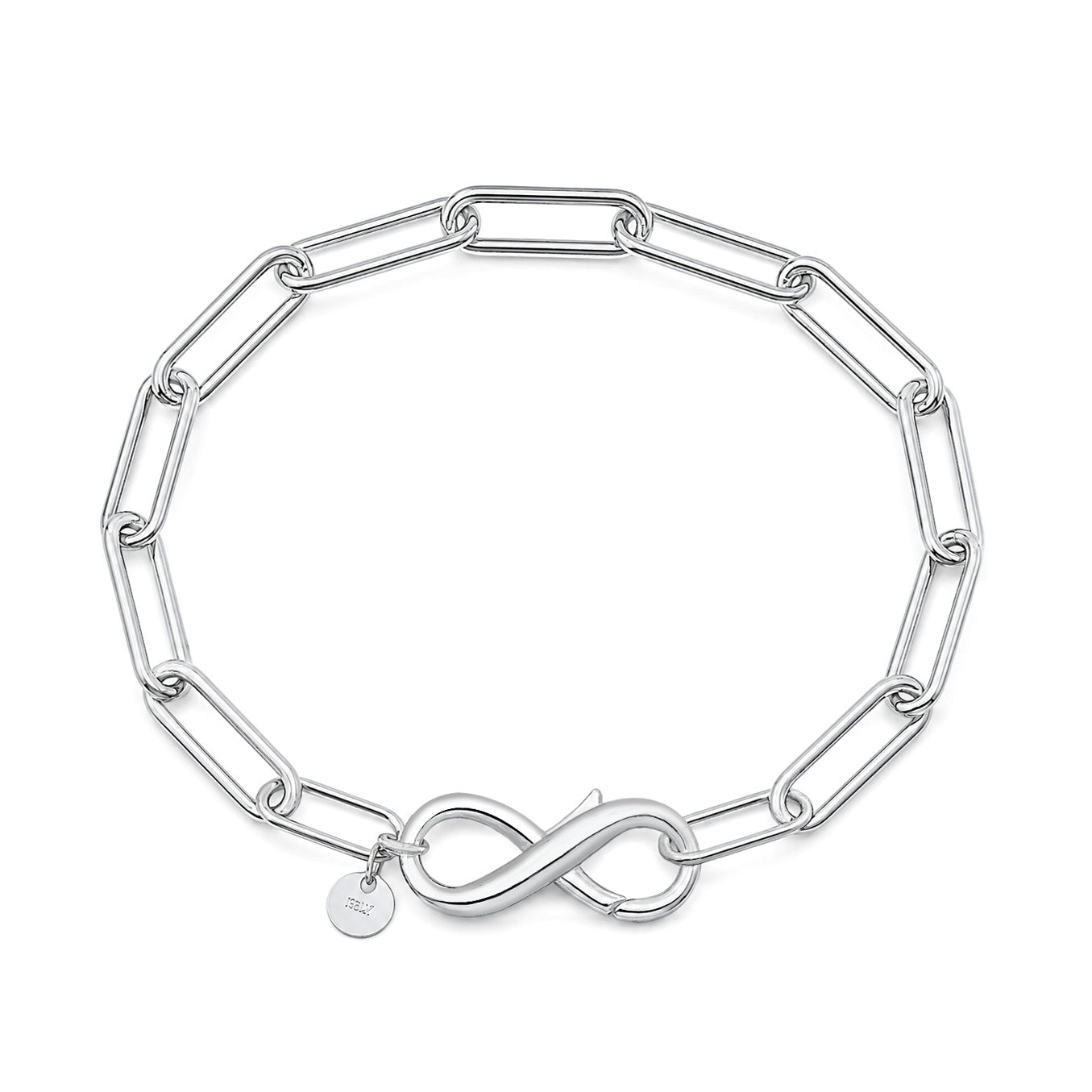 Silver Paperclip Bracelet - Infinity