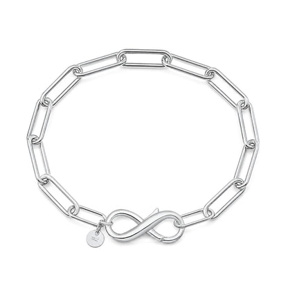 Silver Paperclip Bracelet - Infinity