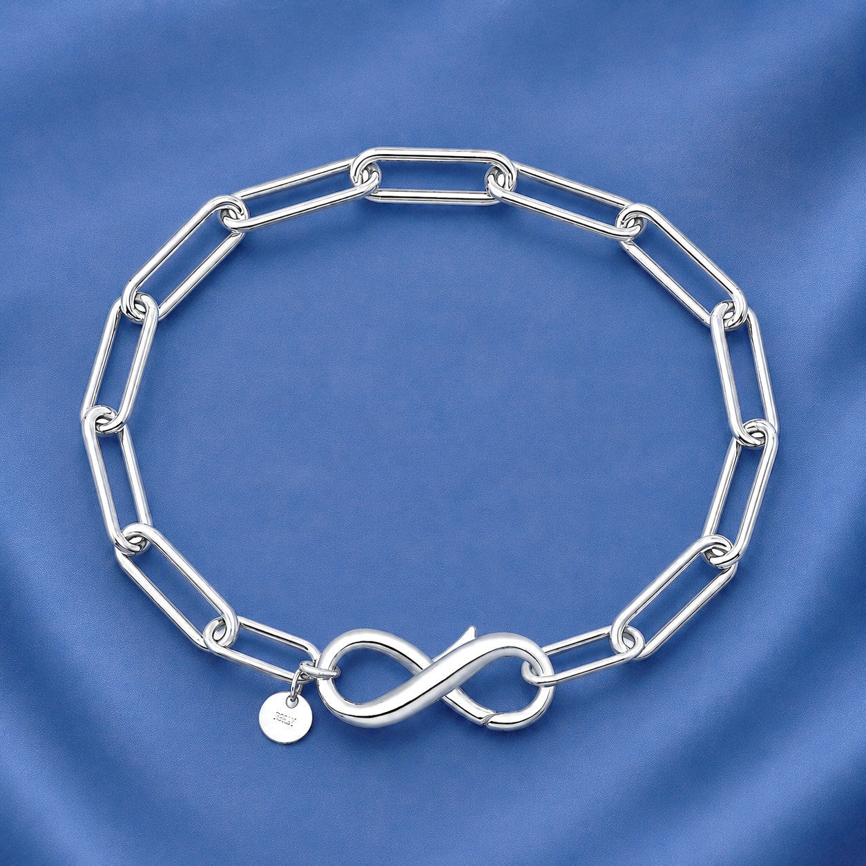Silver Paperclip Bracelet - Infinity