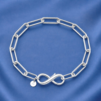 Silver Paperclip Bracelet - Infinity