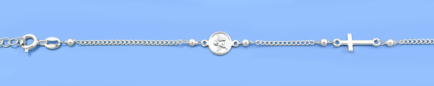 Silver Bracelet - Cupid & Cross