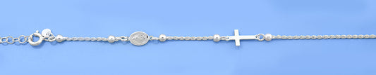 Silver Bracelet - Virgin Mary & Cross