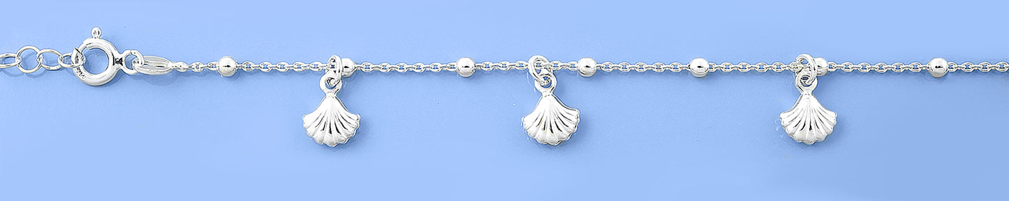 Silver Charm Bracelet - Seashell