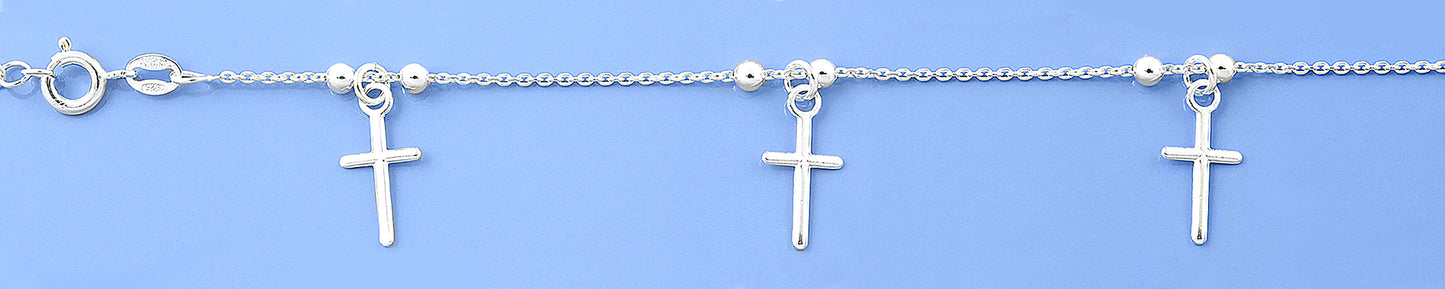 Silver Charm Bracelet - Crosses