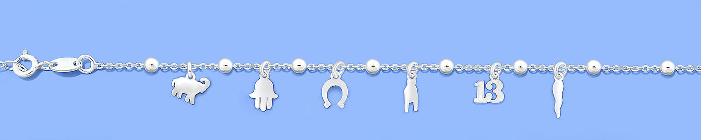 Silver Charm Bracelet - Lucky Charms