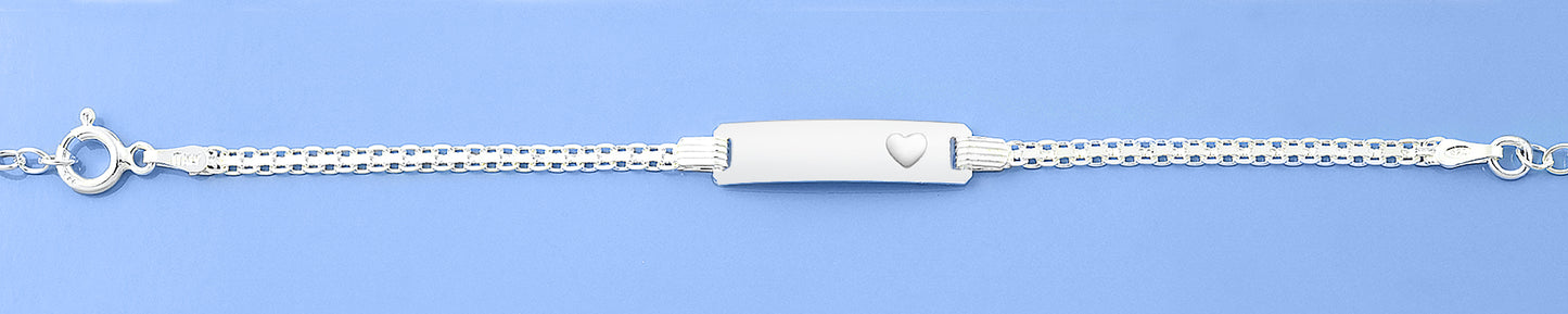 Silver Childrens ID Bracelet - Heart