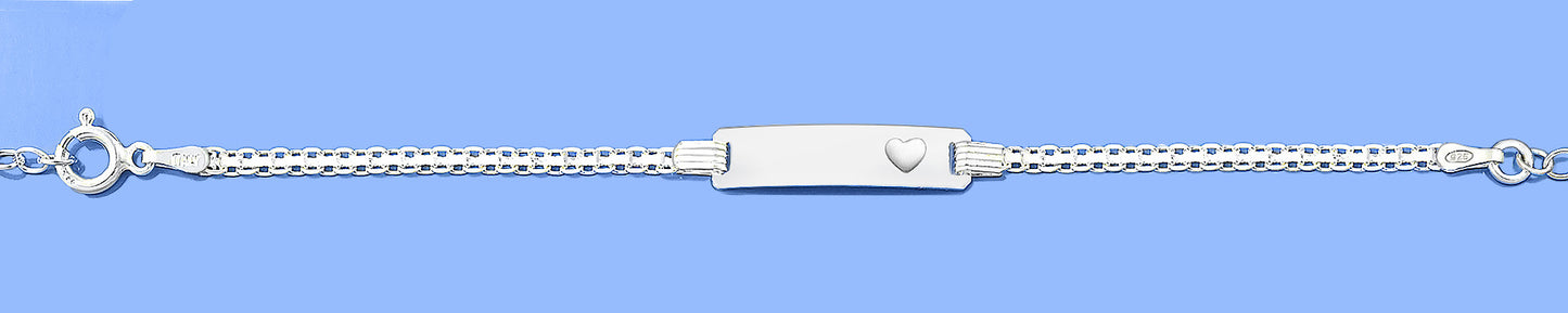 Silver Childrens ID Bracelet - Heart
