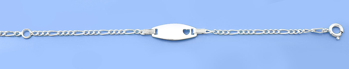 Silver Childrens ID Bracelet - Heart