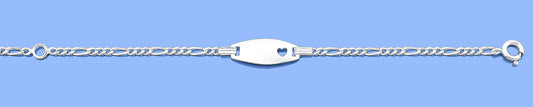 Silver Children ID Heart Bracelet