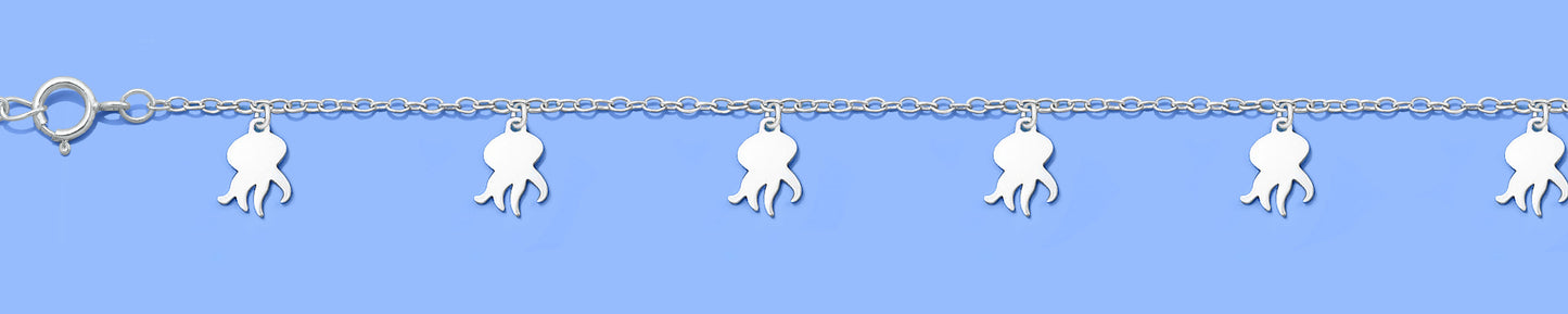 Silver Octopus Charm Bracelet