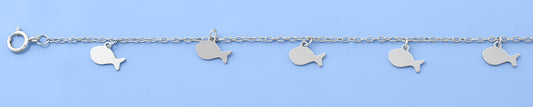 Silver Fish Charm Bracelet