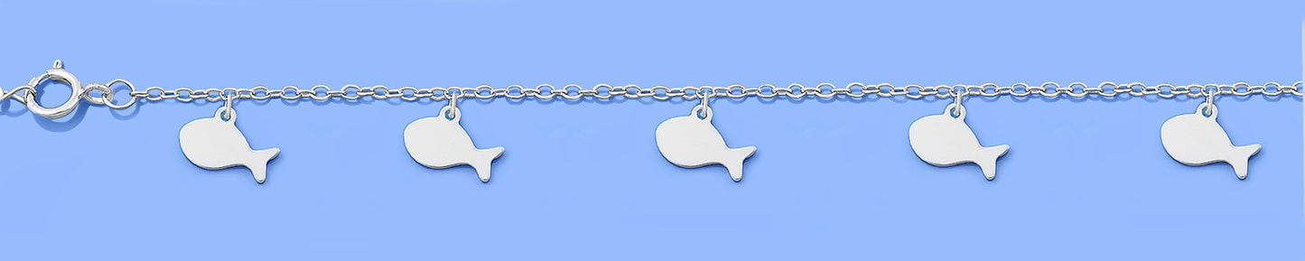 Silver Fish Charm Bracelet