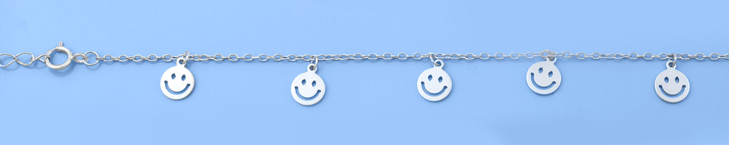 Silver Bracelet - Happy Faces