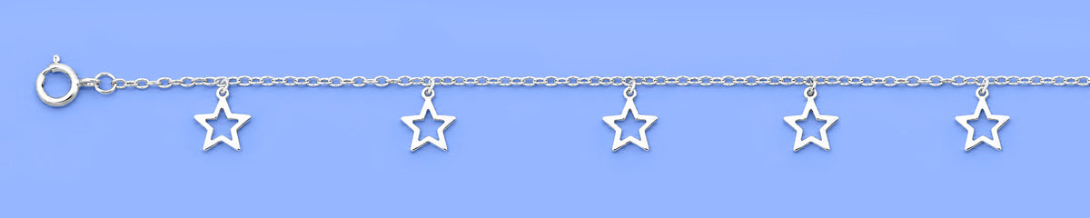 Silver Anklet - Stars