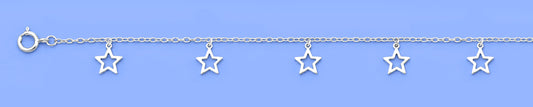 Silver Anklet - Stars